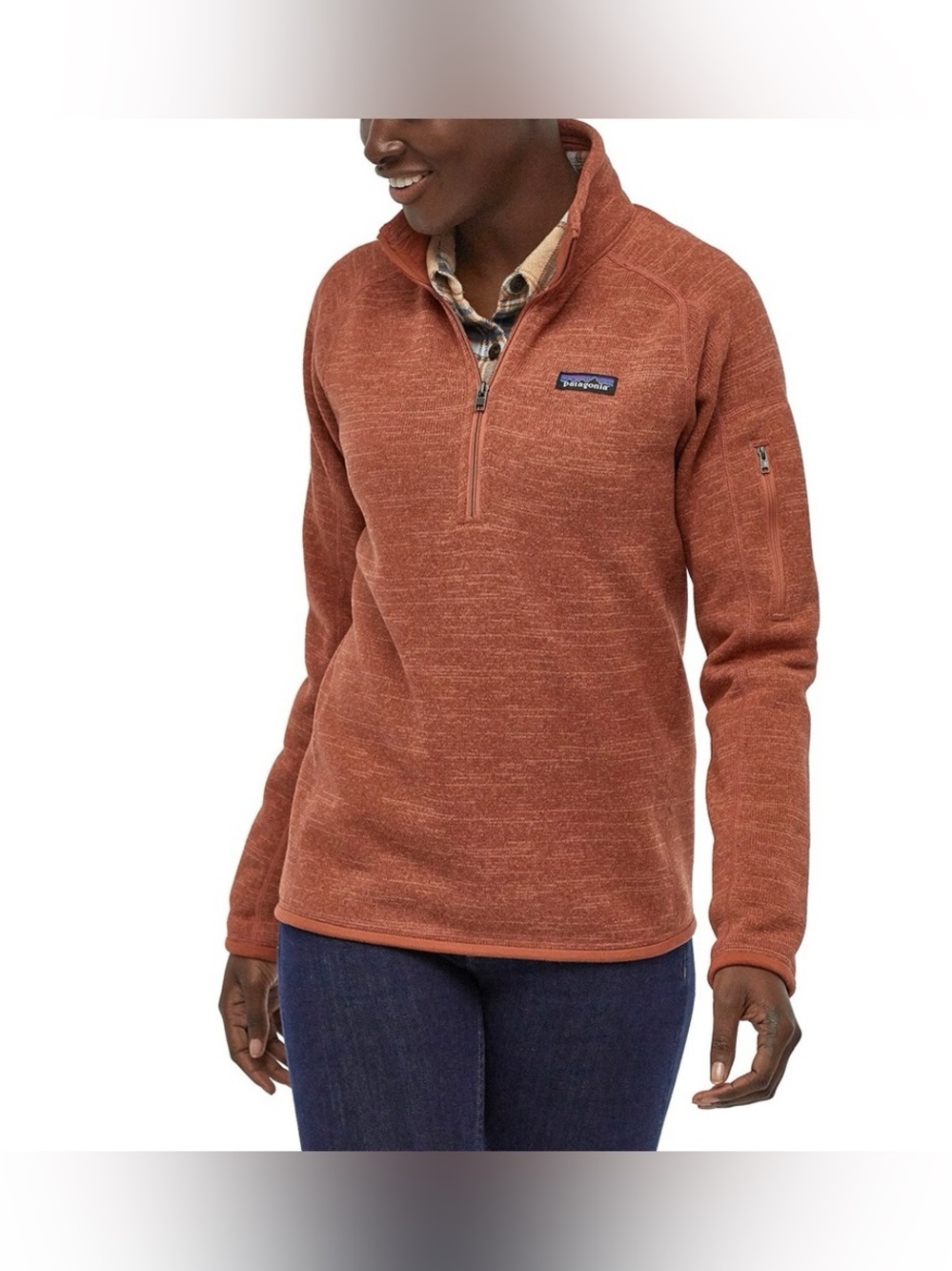 Patagonia Rust Orange Better Sweater Quarter-Zip Pullover Size Medium